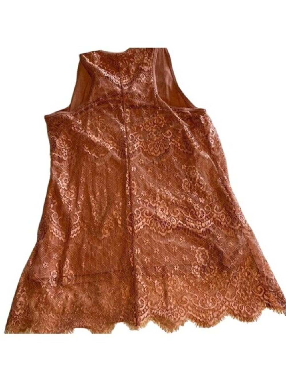 Maurices XS Dusty Rose Lace Sleeveless Top 95% Rayon 5% Spandex Womens Tank Blou